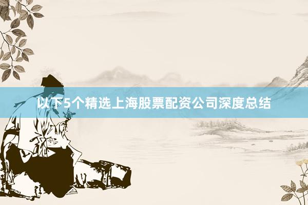 以下5个精选上海股票配资公司深度总结