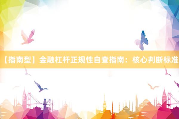 【指南型】金融杠杆正规性自查指南：核心判断标准