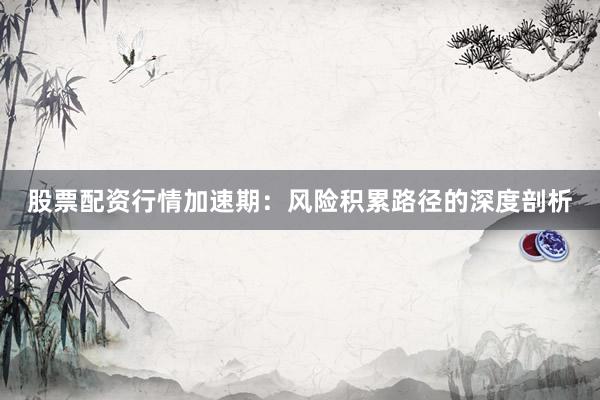 股票配资行情加速期：风险积累路径的深度剖析